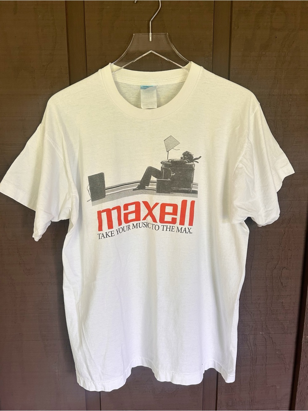 Vintage Original Maxell Music to the Max T-shirt single stitch white sz large